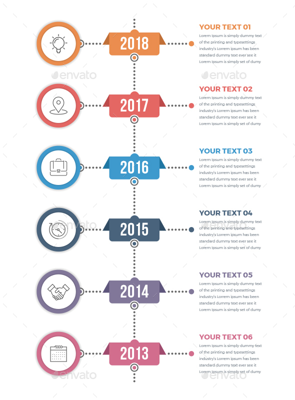 Vertical Timeline Infographics Design Template Vector 3136